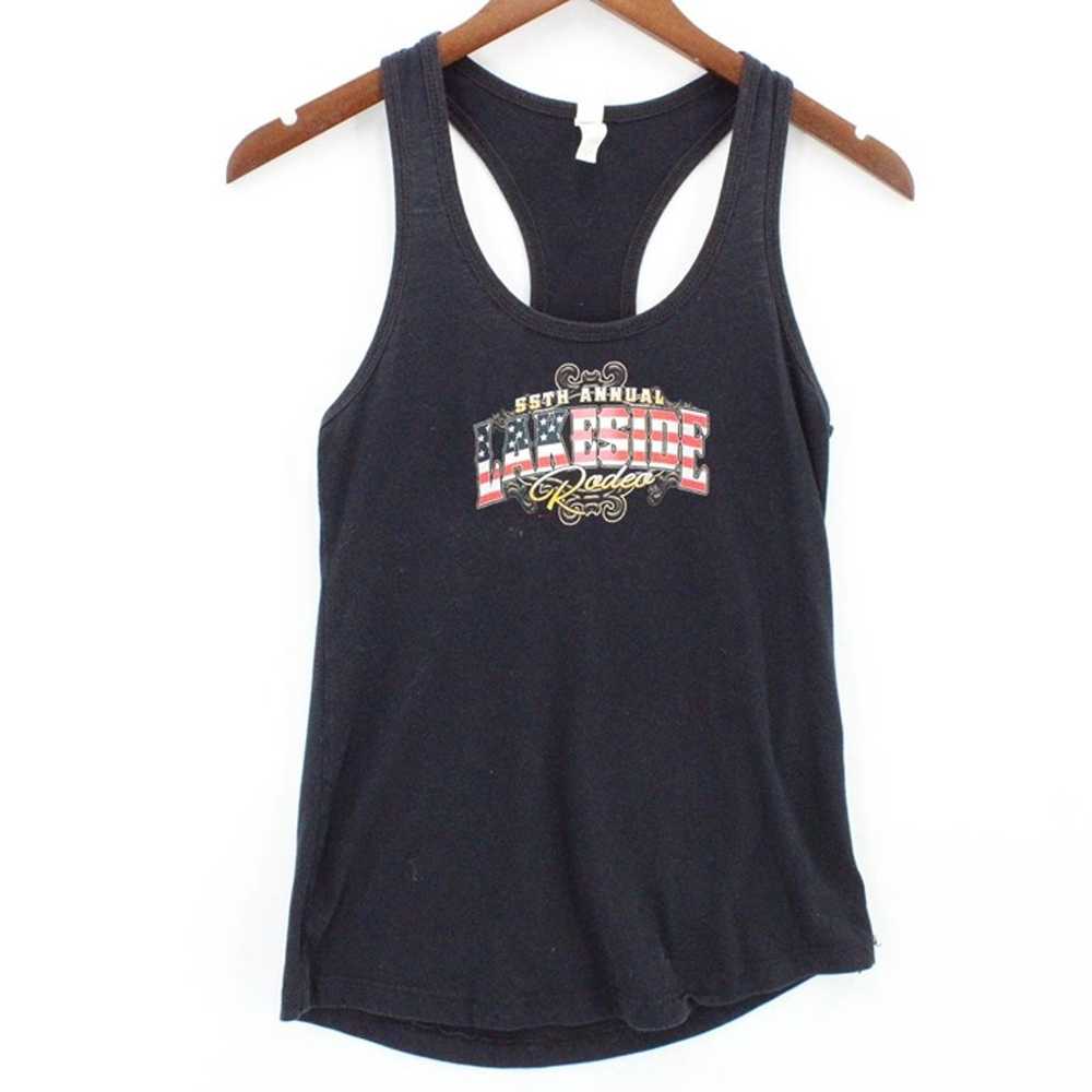 Vintage Ideal T Tank Top Womens Black Cowgirl Lak… - image 2