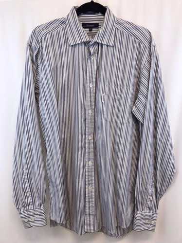 Faconnable Men's Green & Blue Striped Long Sleeve… - image 1