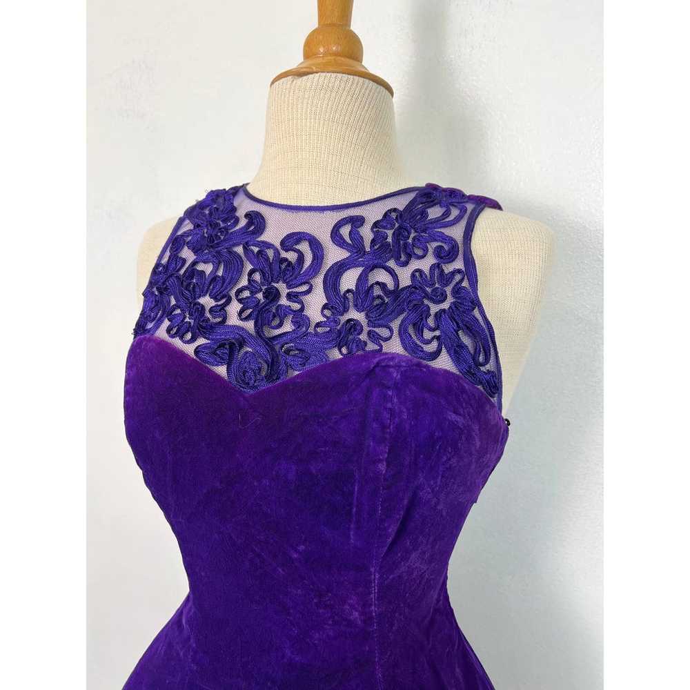 Vintage Purple Crushed Velvet Jump Apparel Dress … - image 2