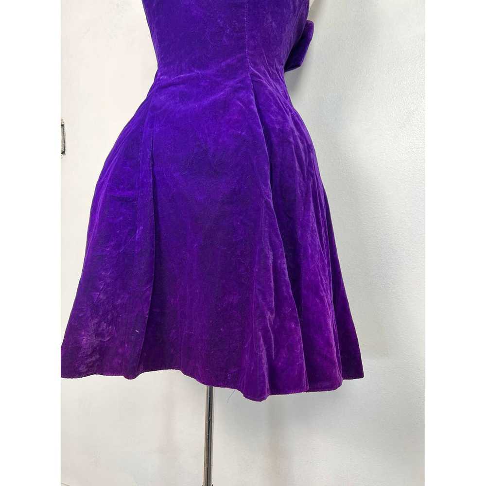 Vintage Purple Crushed Velvet Jump Apparel Dress … - image 3