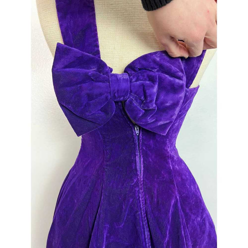 Vintage Purple Crushed Velvet Jump Apparel Dress … - image 5
