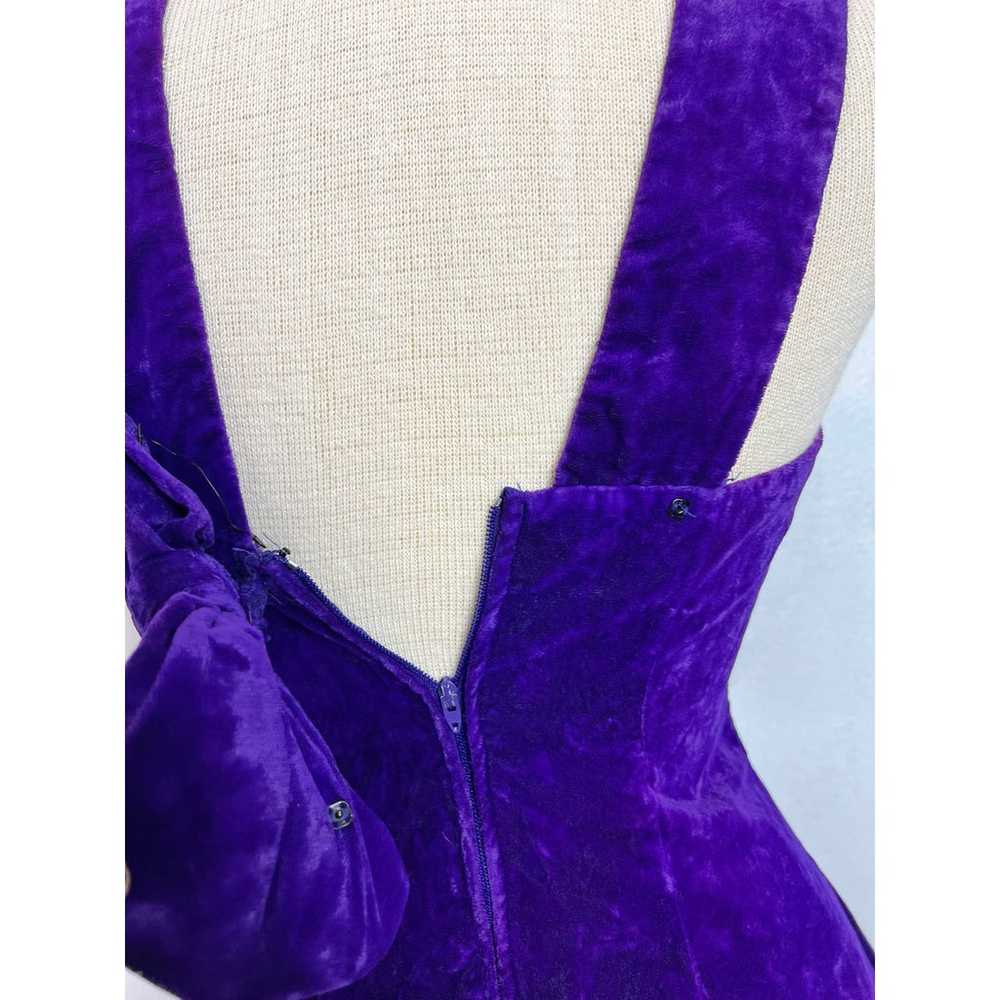 Vintage Purple Crushed Velvet Jump Apparel Dress … - image 6