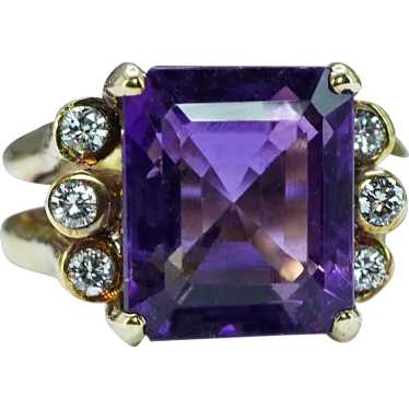 Vintage Rich Purple Emerald cut Amethyst Diamond 1