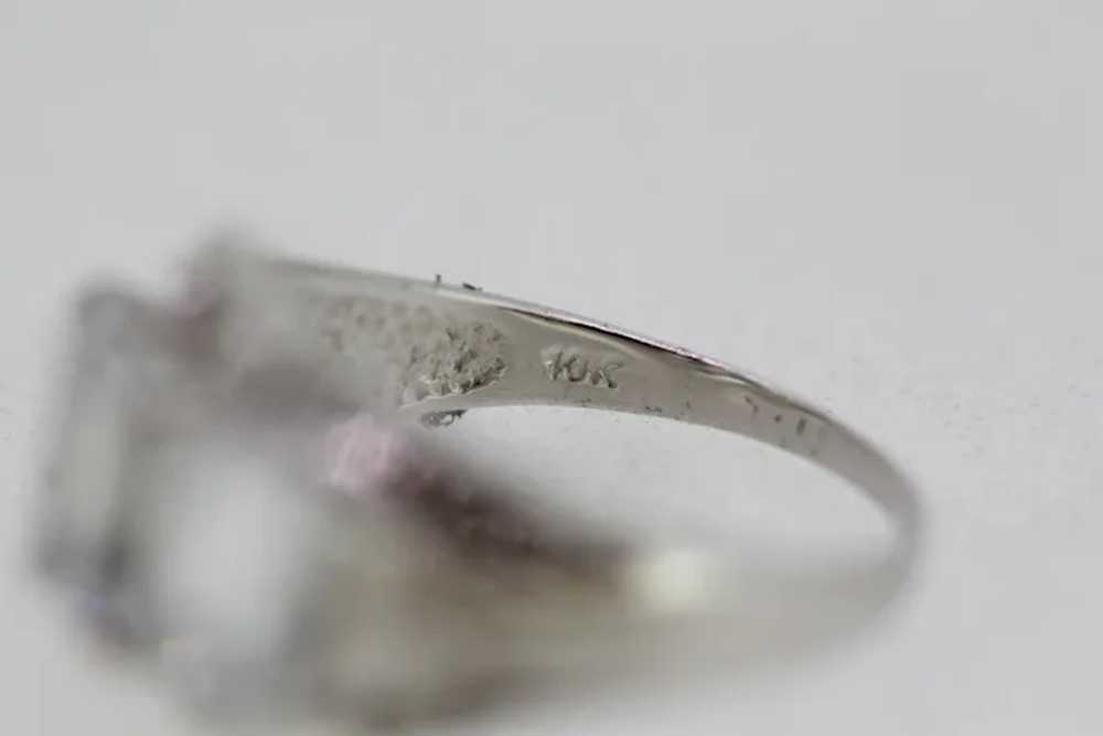 10k White Gold Three Clear Stone Cocktail Ring - … - image 3