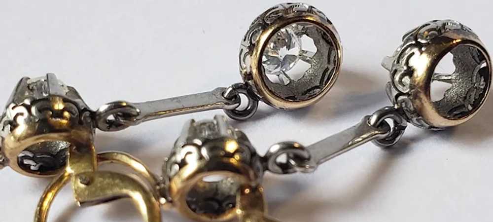 Beautiful Antique 18K Gold Diamond Earrings - image 9