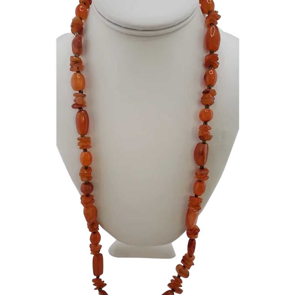 Vintage Carnelian Beaded Necklace (A3446) - image 1