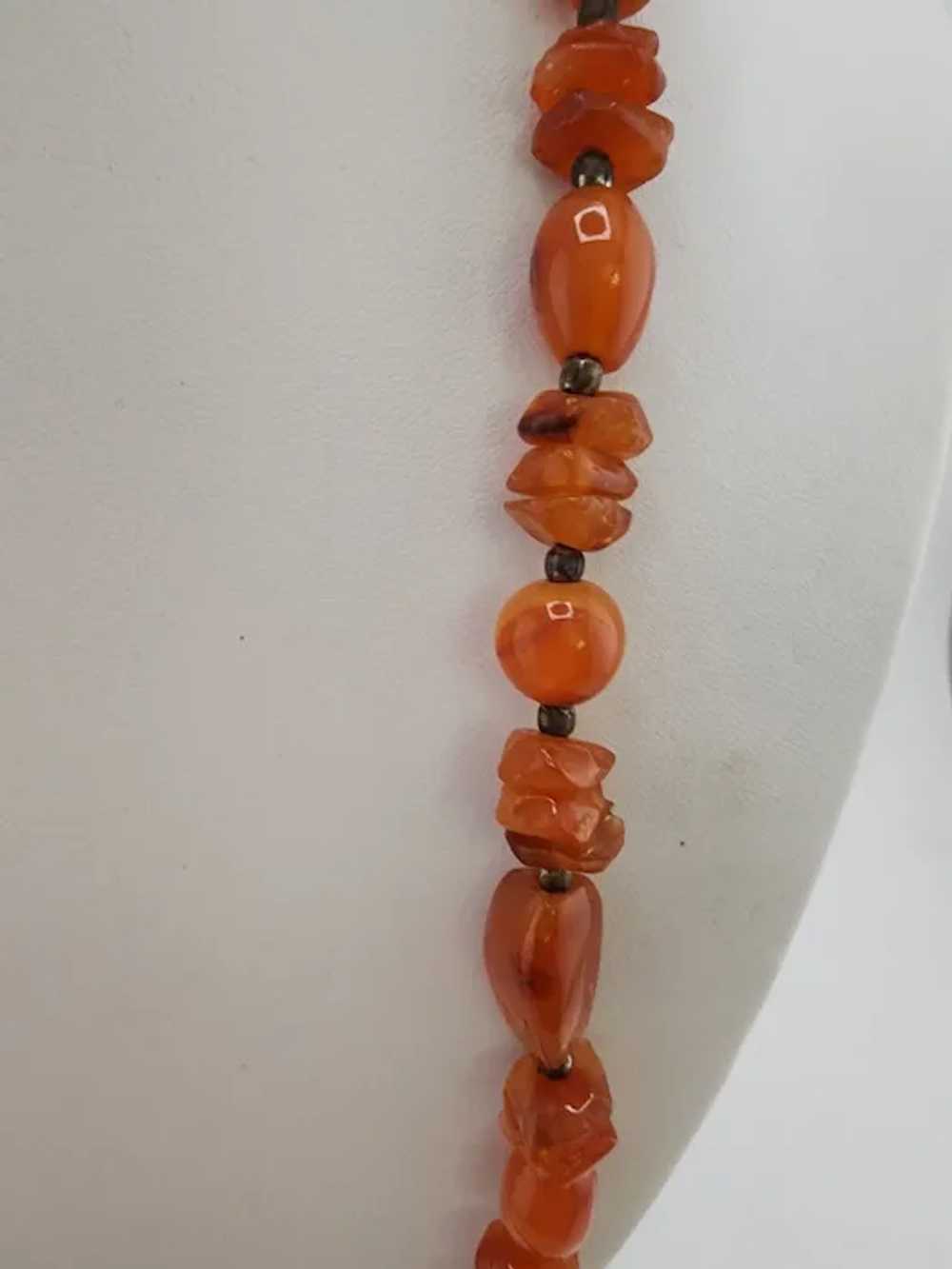 Vintage Carnelian Beaded Necklace (A3446) - image 2