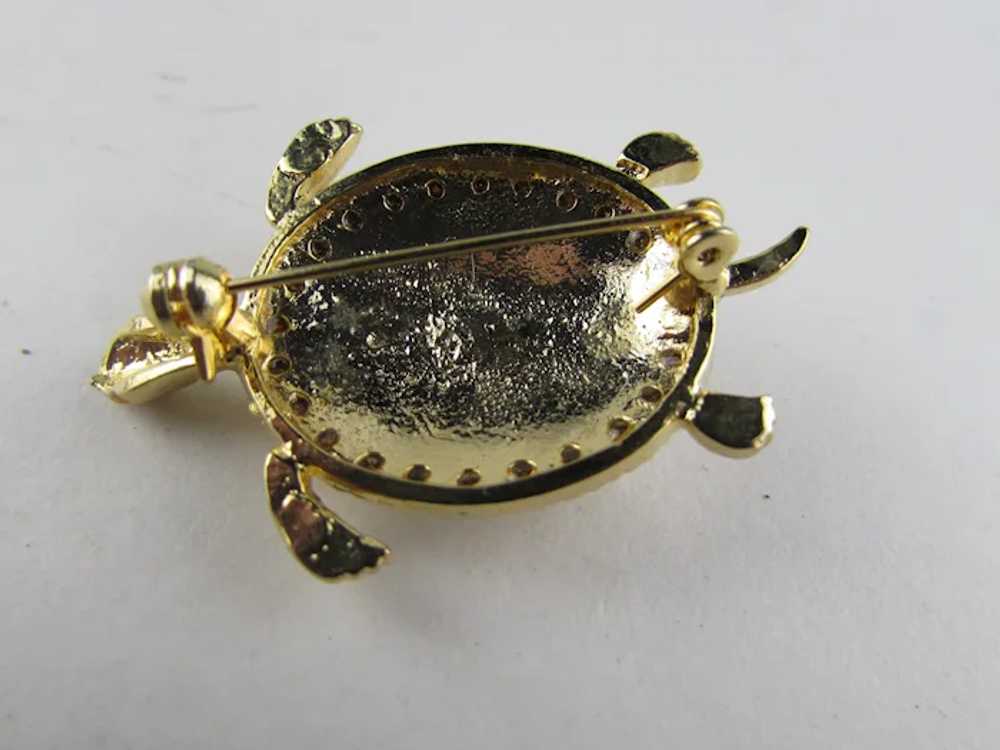 Gold Tone Sea Turtle Pin With Red, Blue and Green… - image 7