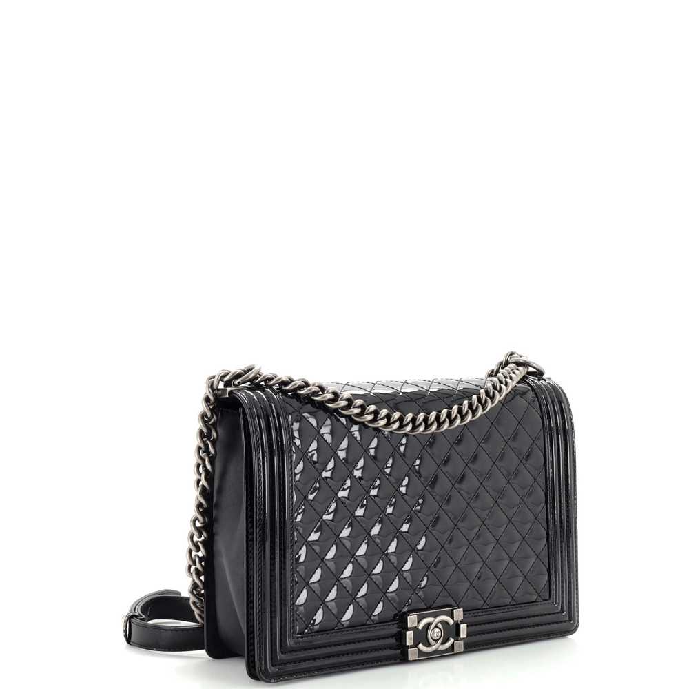 CHANEL Boy Flap Bag Quilted Patent Large - image 3