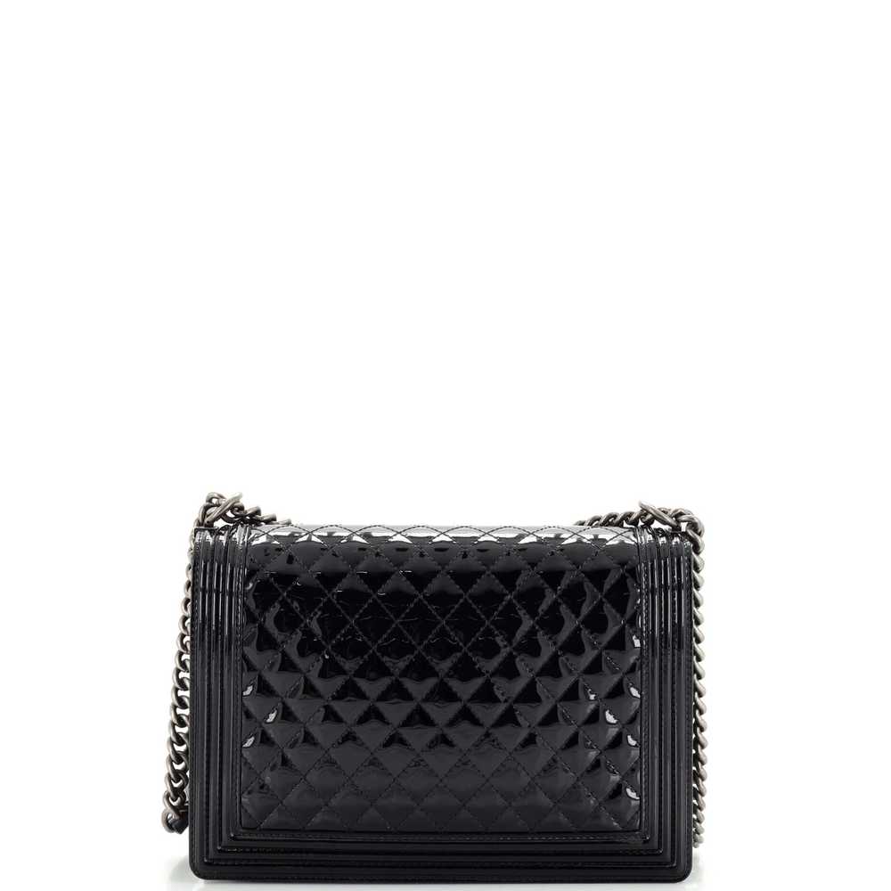 CHANEL Boy Flap Bag Quilted Patent Large - image 4