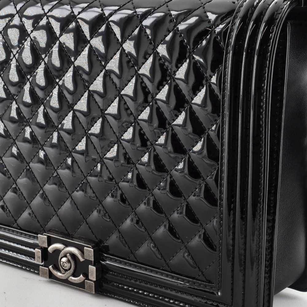 CHANEL Boy Flap Bag Quilted Patent Large - image 7