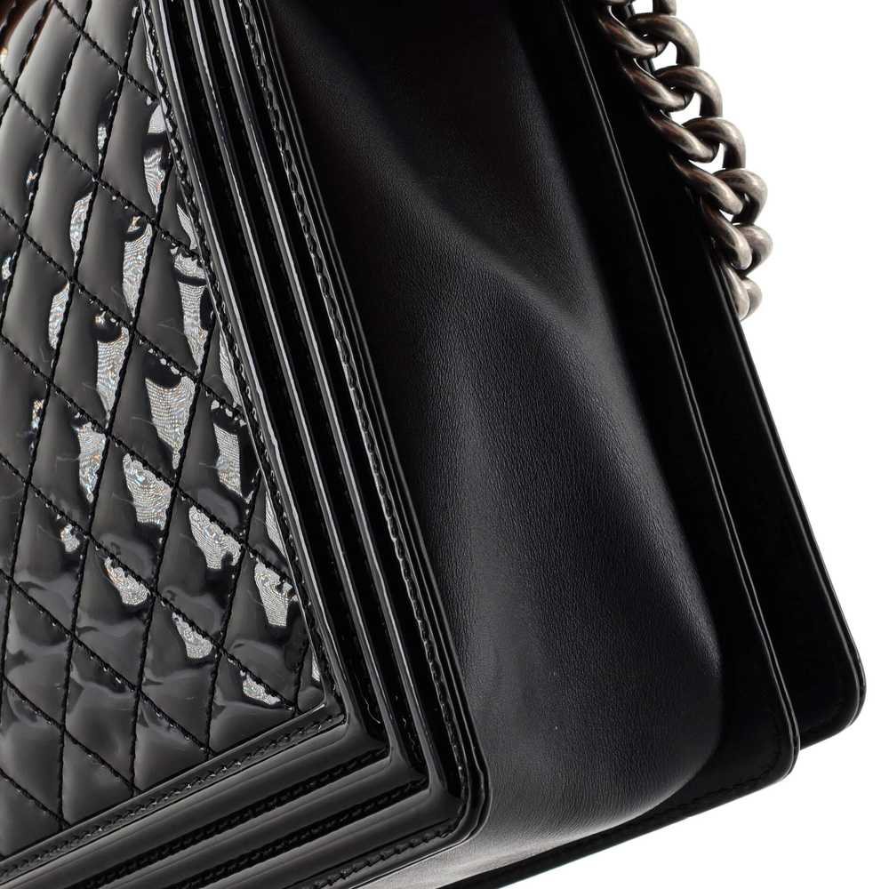 CHANEL Boy Flap Bag Quilted Patent Large - image 8