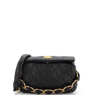 CHANEL CC Links Hobo Quilted Crumpled Lambskin Sma
