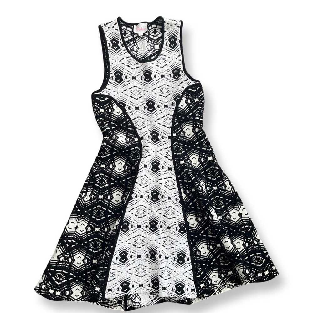 Parker Naima Jacquard Knit Dress in Black and Whi… - image 2
