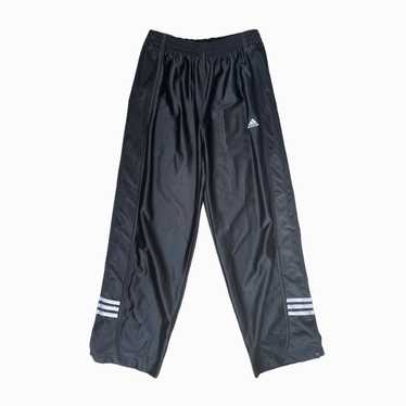 Adidas Tear Away Pants Mens Large Black White Stripes Snap Up Tapered  Joggers 