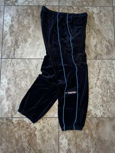 Tommy Hilfiger Sport Womens M Black Velour Jogger Sweat Pants Side Stripe