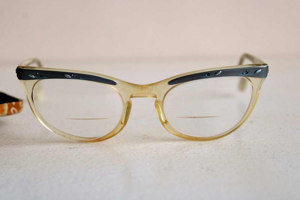 Vintage Vintage 1950s Cat Eye Glasses With Case, … - image 2