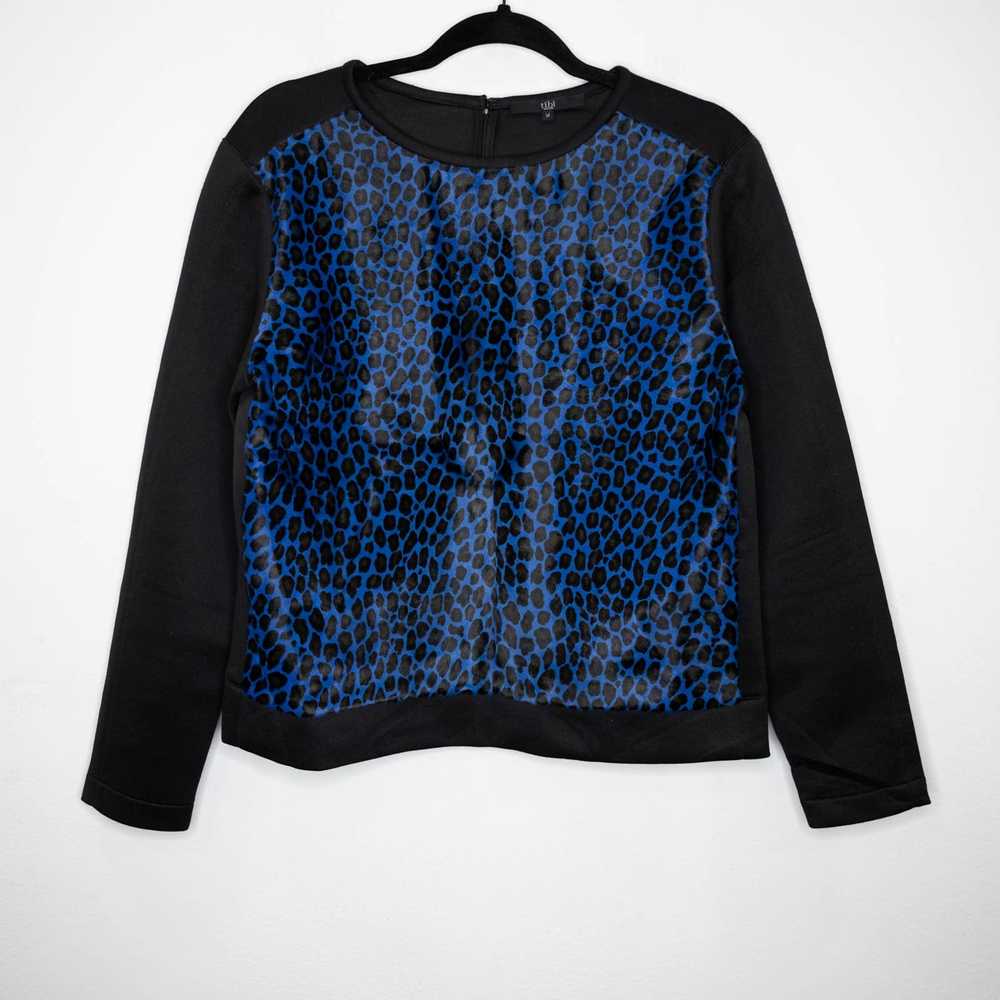 Tibi Tibi Calf Hair Leopard Print Sweatshirt - image 3