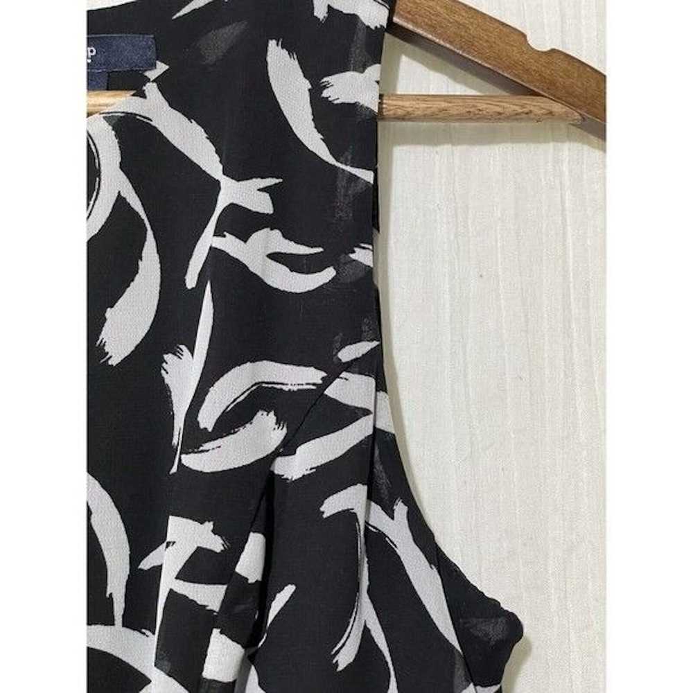 Gap Gap Dress Sleeveless Pleated Painterly Ink Br… - image 6