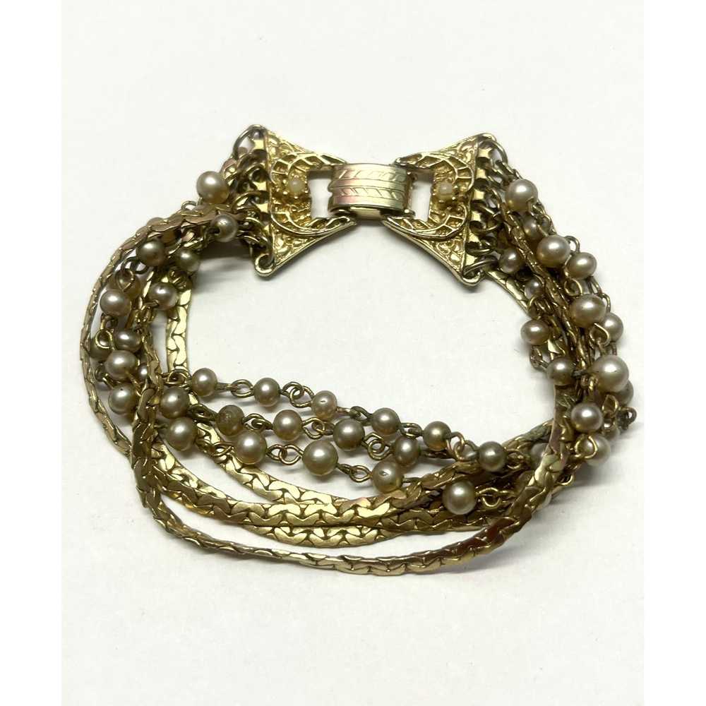 Vintage Vintage seed pearl chain bracelet - image 1