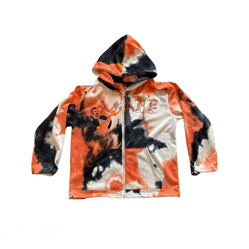 Streetwear Aware Studios Tie Dye Bejeweled Zip Up… - image 1