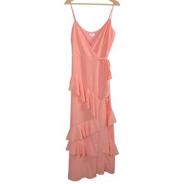 LPA Dress 253 Pink Coral Peach size Medium Ruffle… - image 1