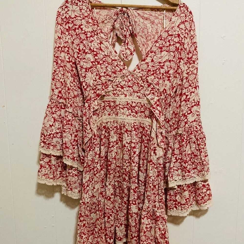 Free People Kristall Bell Sleeve Floral Crochet B… - image 7