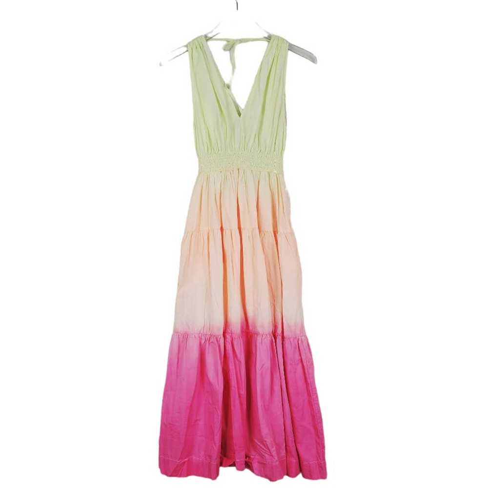 S/W/F Sunset Ombré Tie-Dye Tiered Maxi Dress M Sl… - image 2