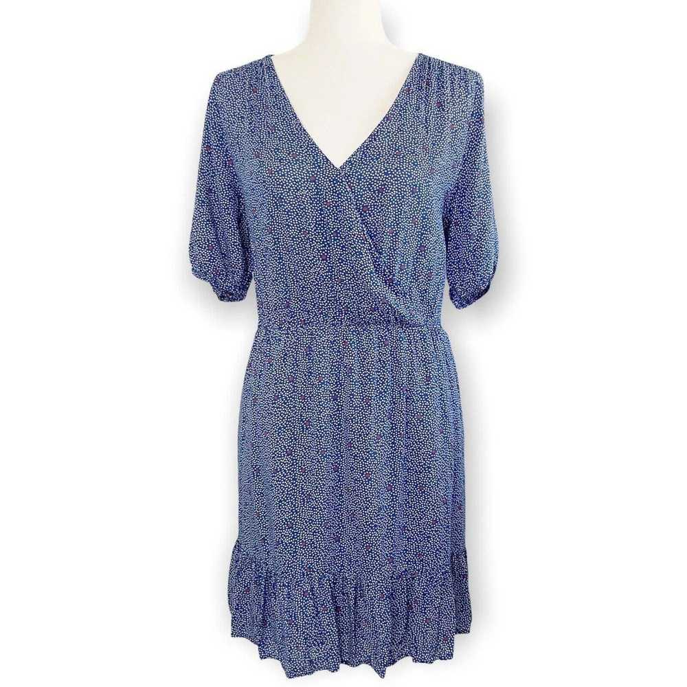 Lucky Brand Mila Wrap Dress Polka Dot Blue White … - image 2