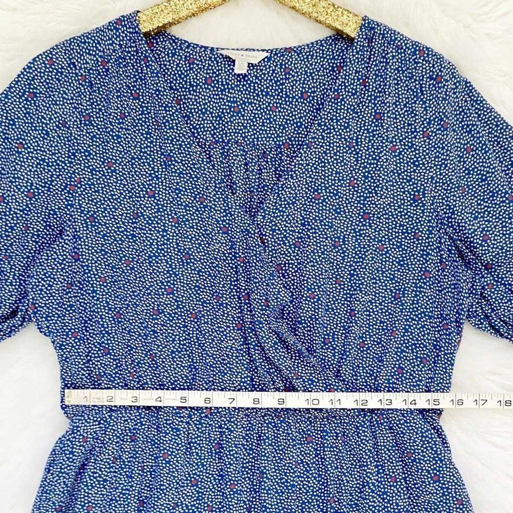 Lucky Brand Mila Wrap Dress Polka Dot Blue White … - image 4