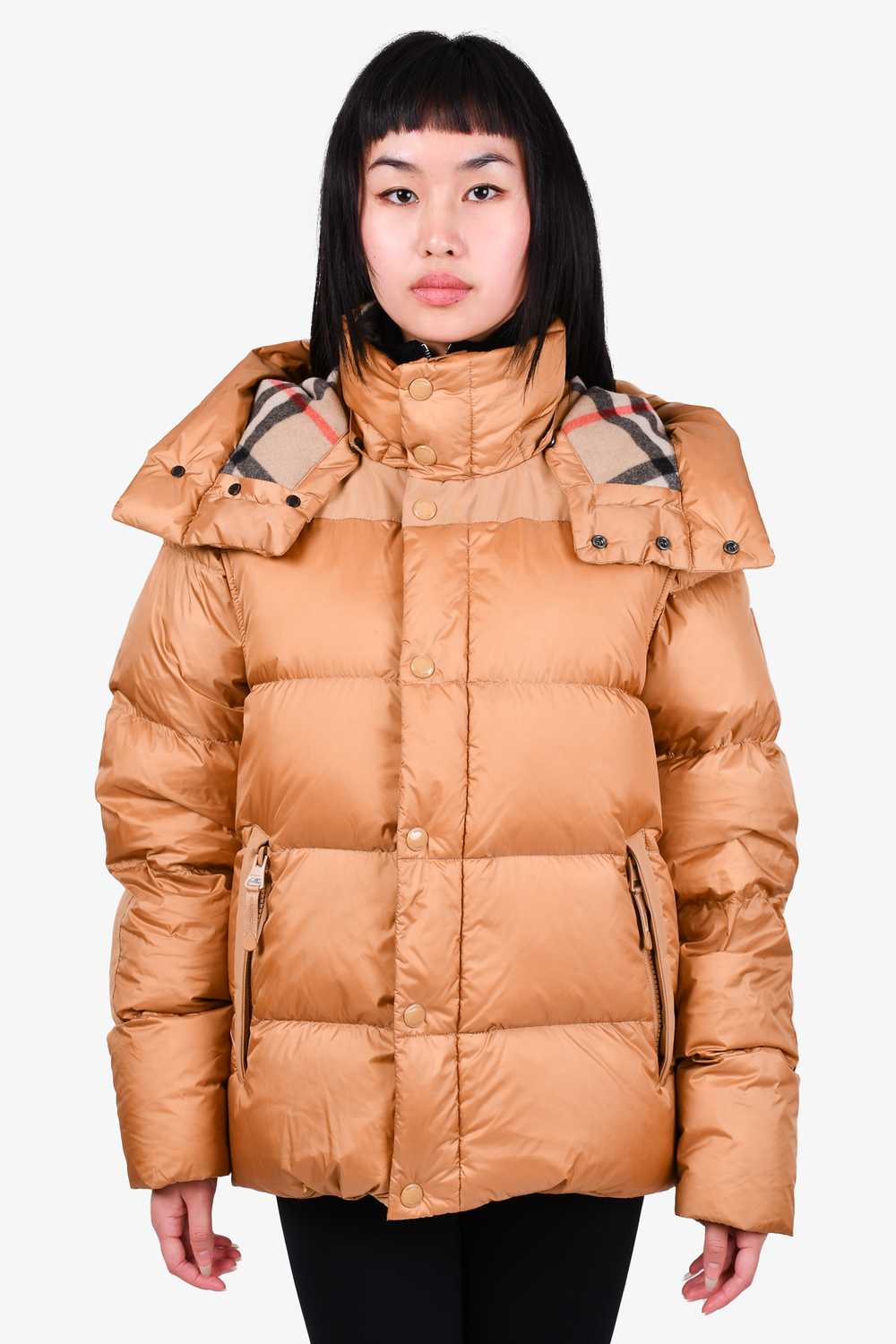 Burberry Tan Down Quilted Puffer Jacket with Nova… - image 1