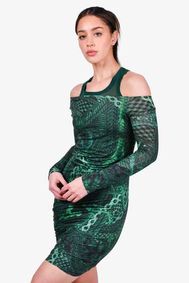 McQ Alexander McQueen Green/Black Patterned Dress 