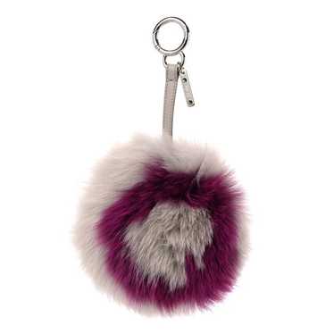 FENDI Fox Fur Shiny Nappa Bi-Color Q ABCharm Bag … - image 1