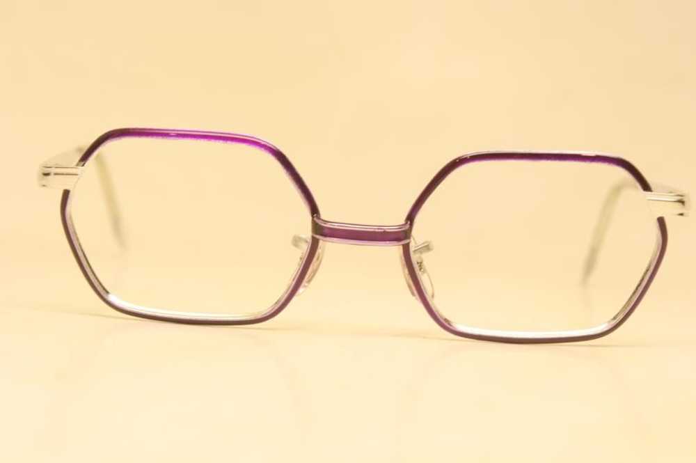 Vintage Purple SIlver Metal Eyeglasses Unused Vin… - image 1