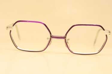 Vintage Purple SIlver Metal Eyeglasses Unused Vin… - image 1