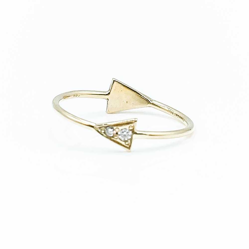 Tiny Reflection 14K Gold Ring With Diamonds And T… - image 2