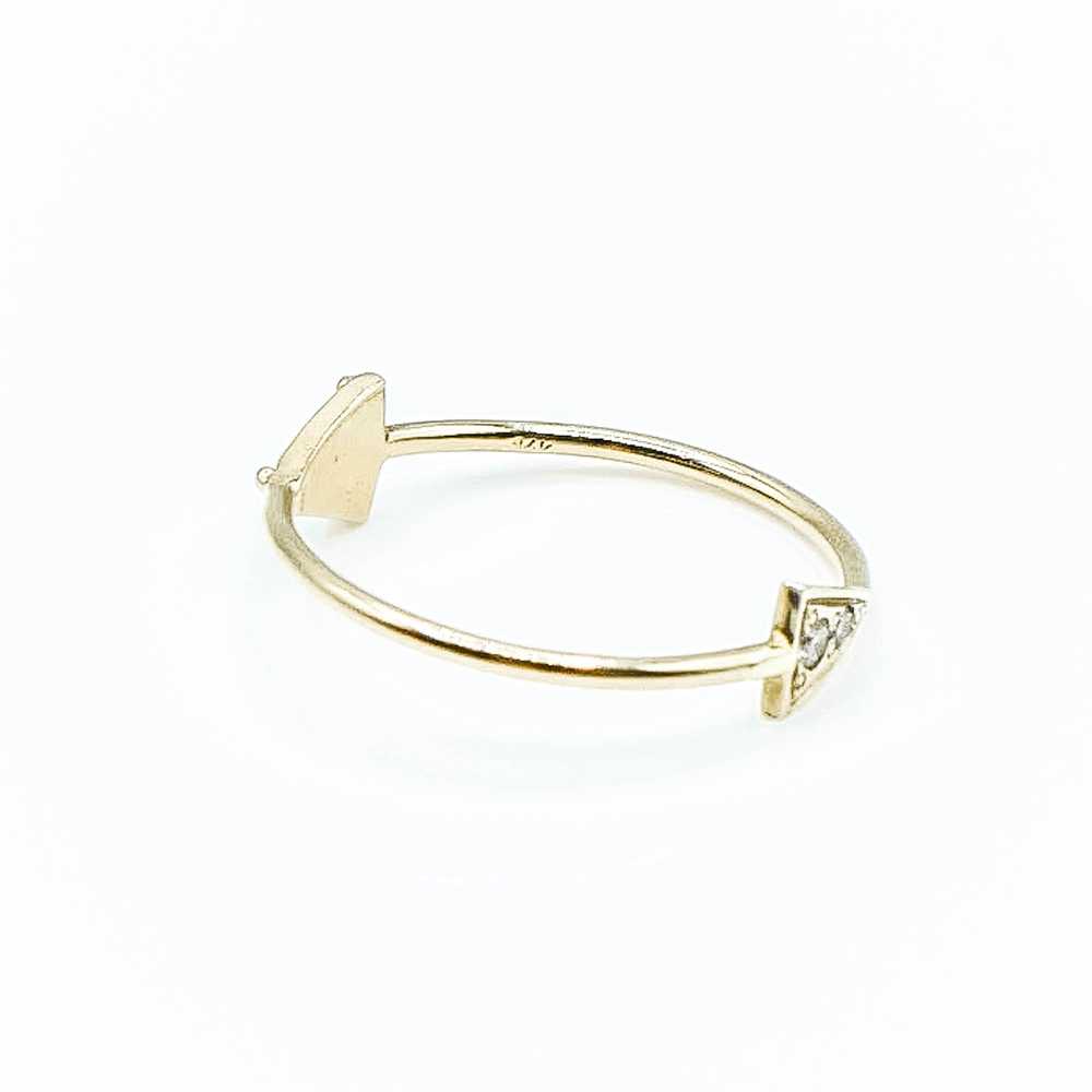 Tiny Reflection 14K Gold Ring With Diamonds And T… - image 5