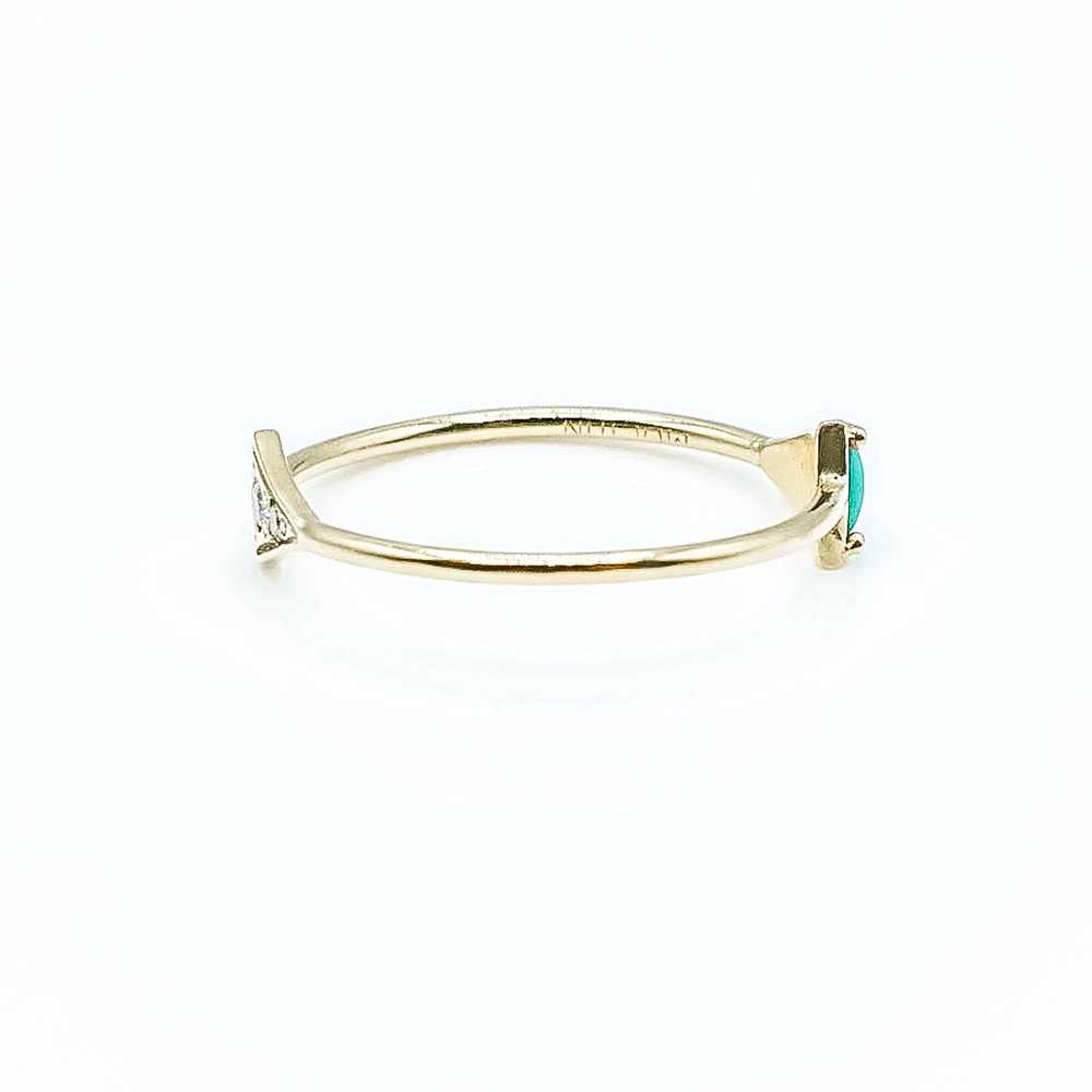 Tiny Reflection 14K Gold Ring With Diamonds And T… - image 6