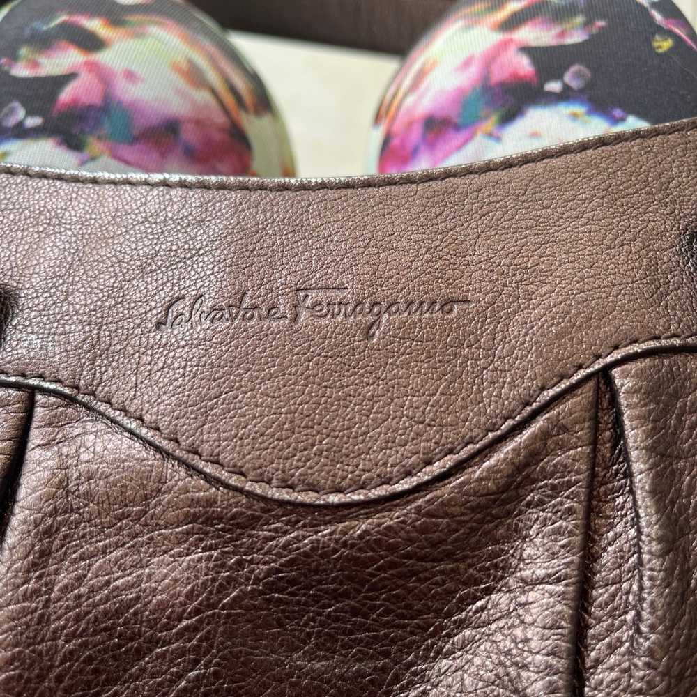 Salvatore Ferragamo Gancini leather vintage bag - image 7