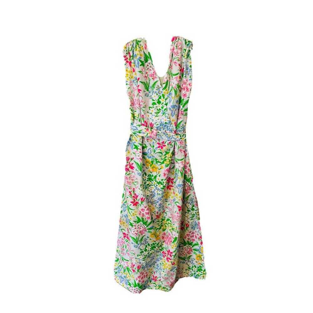 Vintage Psychedelic Floral Sleeveless Long Maxi D… - image 1