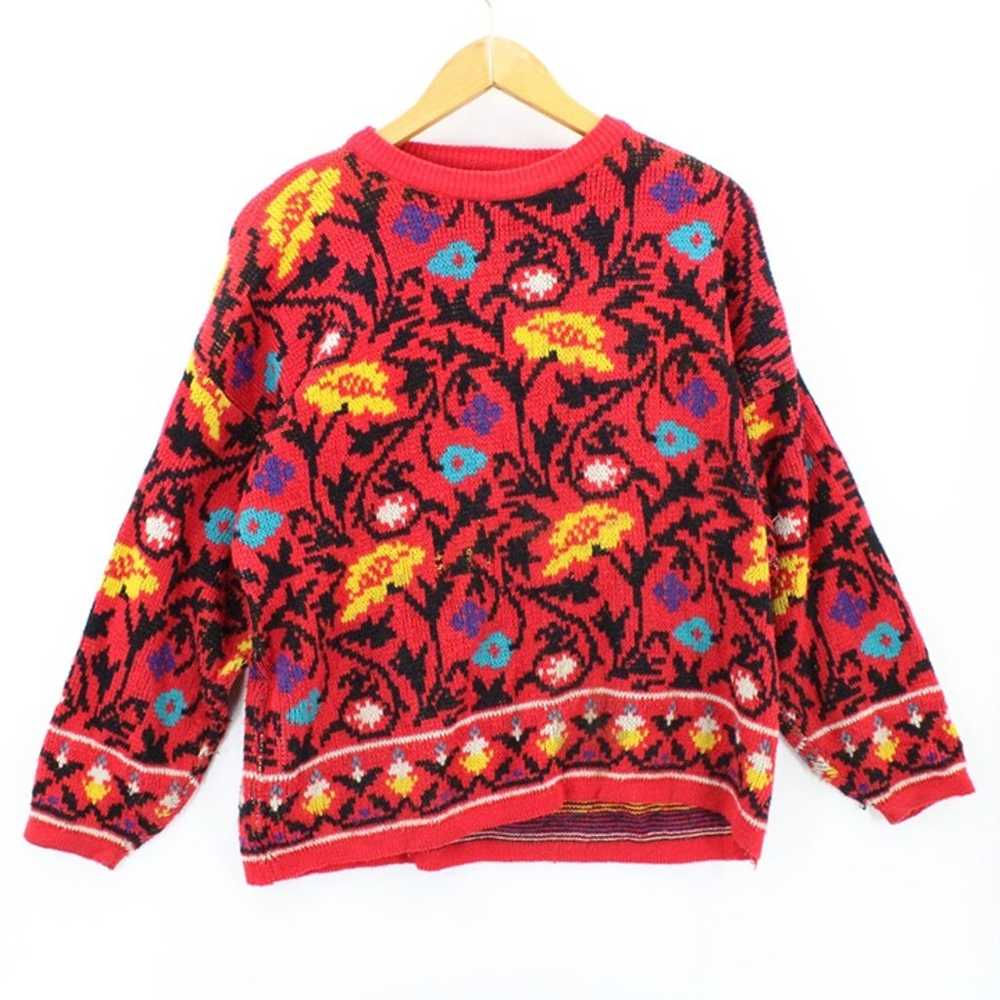 Vintage Chateau Sweater Womens Red Pullover Knit … - image 1