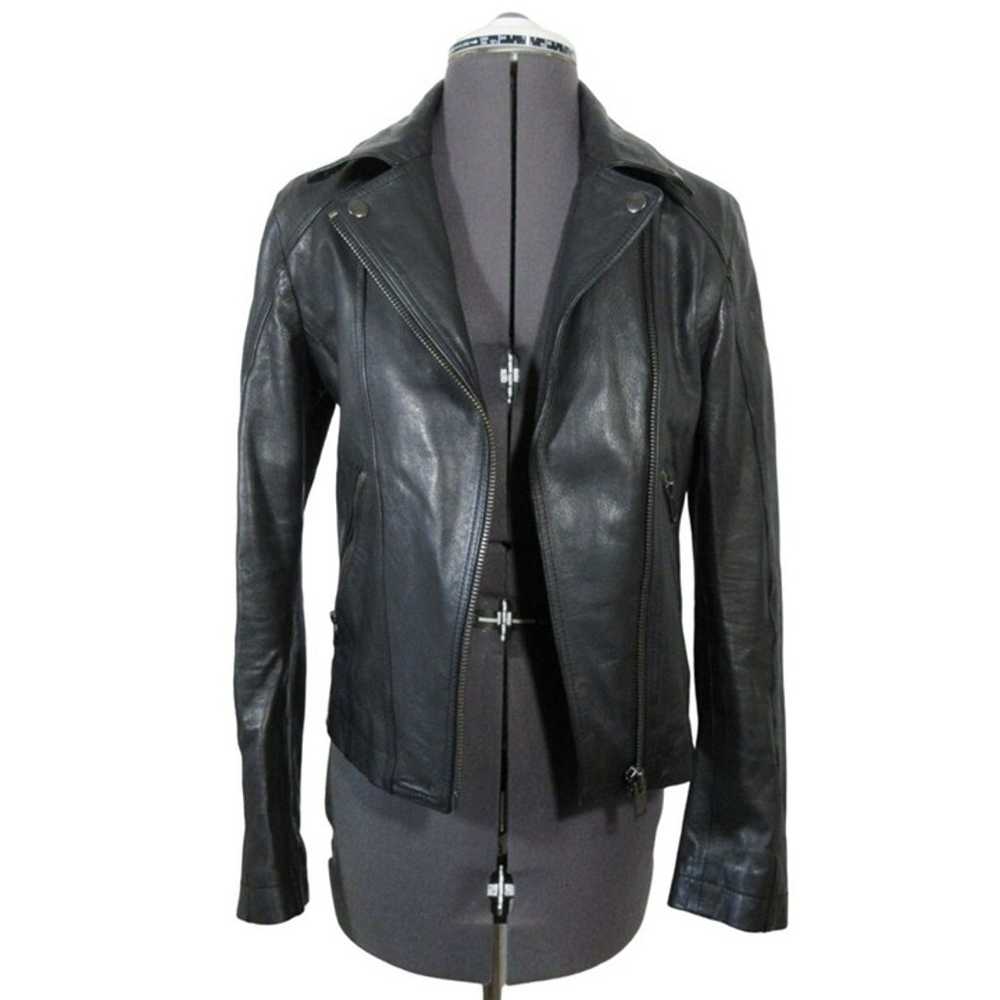 Diesel women's Y2K black buffalo leather full zip… - image 5