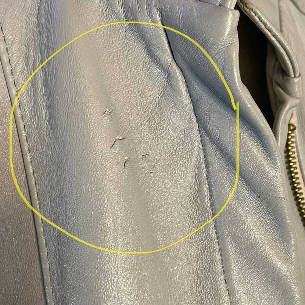 Karen Silton Vintage Gray Genuine Leather Zip Fro… - image 11
