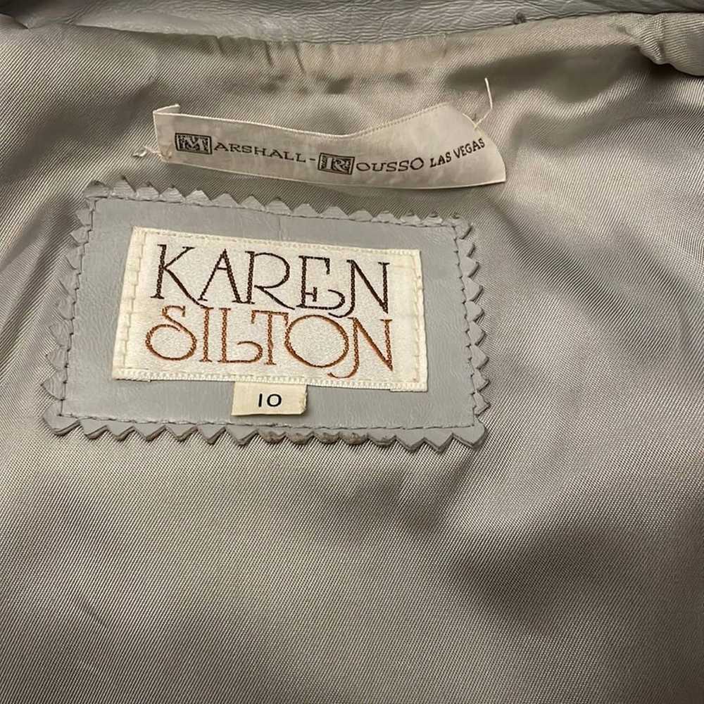 Karen Silton Vintage Gray Genuine Leather Zip Fro… - image 6