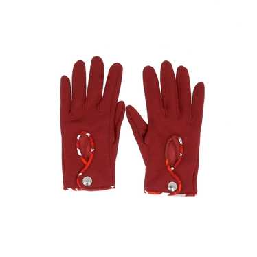 HERMES Gloves in Red Silk - image 1