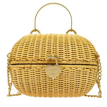 CHANEL * 2004 Woven Wicker Love Basket Bag 71162 - image 1