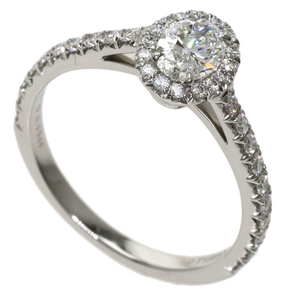 TIFFANY Soleste Oval Diamond Ring Platinum PT950 … - image 1