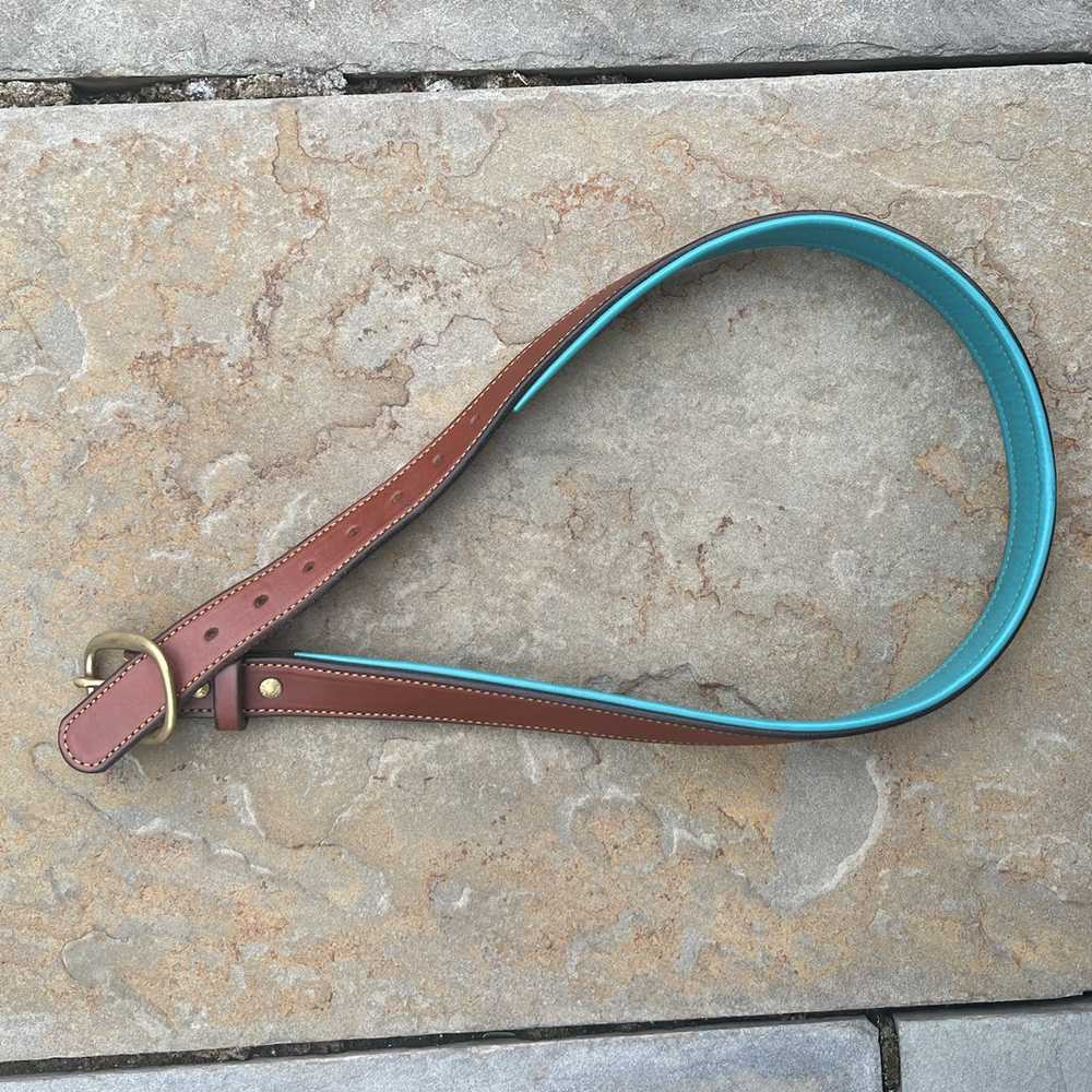 Other × Vintage Y2K Brown and Teal Leather Belt - image 1