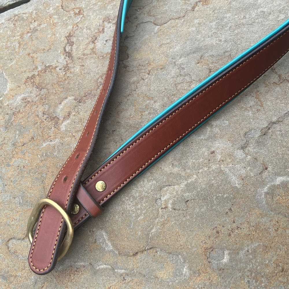 Other × Vintage Y2K Brown and Teal Leather Belt - image 2