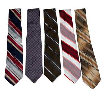 Lot of 5 Vintage Men's Neckties Striped Ties Asso… - image 1
